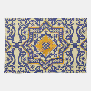 Monogramm-Keramik Azulejo Art-Blau-Tuch Handtuch
