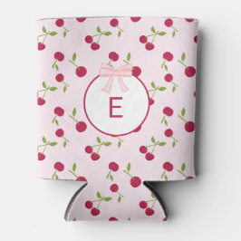 Monogramm Kirsche Coquette Rosa Benutzerdefiniert  Dosenkühler