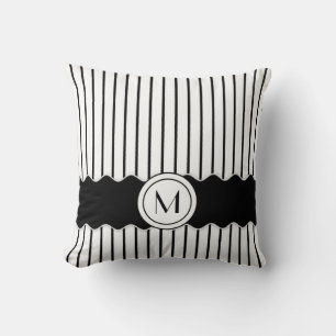 Monogramm-Kissen aus niedlichem Schwarz und Weiß S Kissen