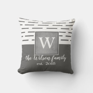 Monogramm Kissen grau und weiß