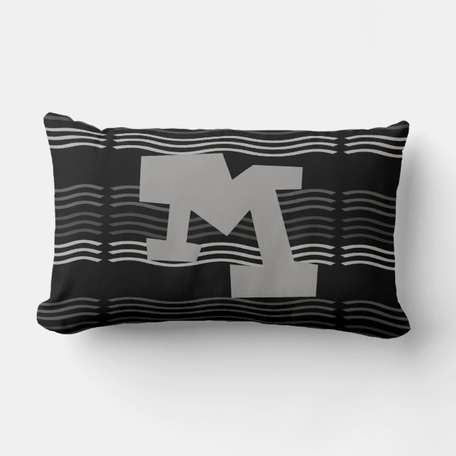 Monogramm-Kissen mit cooler geometrischer Waage Lendenkissen (Vorderseite)