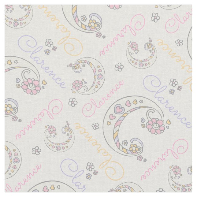 Monogramm Klarbuchstabe C Namensgewebe Stoff (Nahaufnahme)