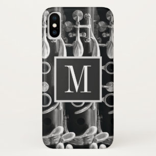 Monogramm Klarinette Schwarz und Weiß Case-Mate iPhone Hülle
