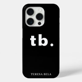 Monogramm Klassisch Elegant Minimal Schwarz und We Case-Mate iPhone Hülle