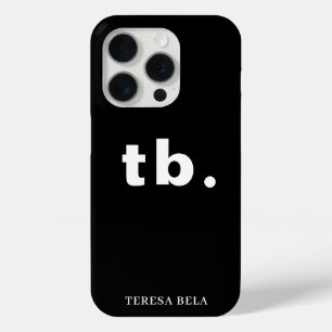 Monogramm Klassisch Elegant Minimal Schwarz und We Case-Mate iPhone Hülle