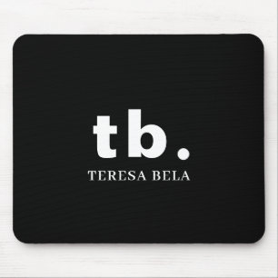 Monogramm Klassisch Elegant Minimal Schwarz & Weiß Mousepad