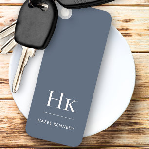 Monogramm klassisch modern minimalistisches Navy u Schlüsselanhänger