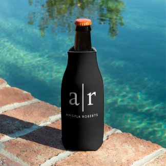 Monogramm | Klassische Schwarze Flasche Cooler Flaschenkühler