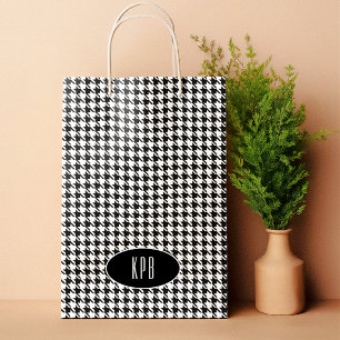 Monogramm, Klassisches Vintage Schwarz Weiß Hounds Kleine Geschenktüte