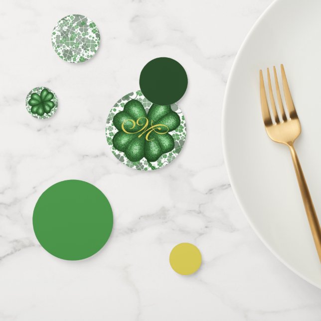 Monogramm-Kleeblatt Konfetti (Gruppe)