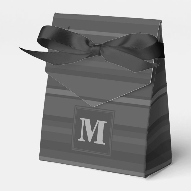 Monogramm-Kohlenstreifen Geschenkschachtel (Vorderseite)