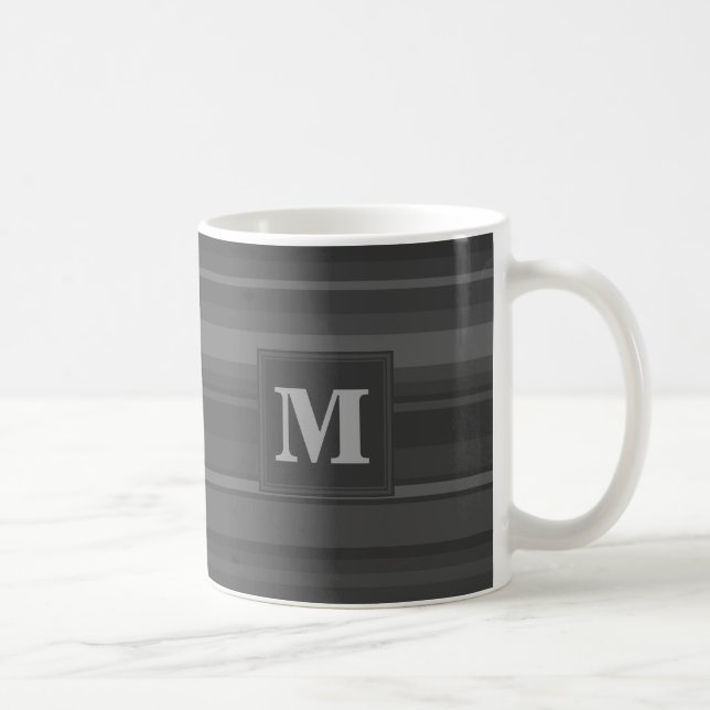 Monogramm-Kohlenstreifen Kaffeetasse (Rechts)