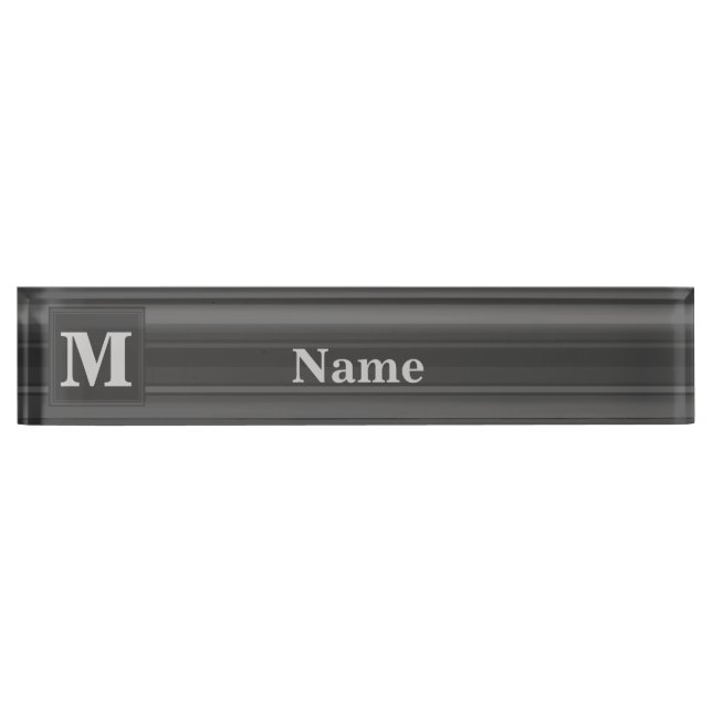 Monogramm-Kohlenstreifen Namensplakette (Vorderseite)