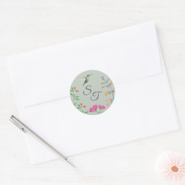 Monogramm Kolibri Runder Aufkleber