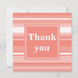Monogramm Korallenstreifen Dankeskarte