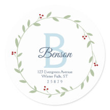 Monogramm-Kranke Personalisierte Rücksendeadresse-