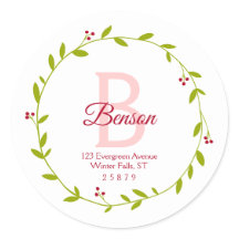 Monogramm-Kranke Personalisierte Rücksendeadresse-