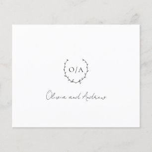 Monogramm-Kranz Budget-Hochzeit-Dankeskarten