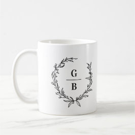Monogramm Kranzkollage-Foto Kaffeetasse