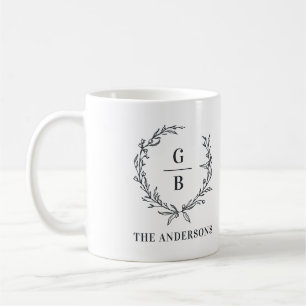 Monogramm Kranzkollage-Foto Kaffeetasse