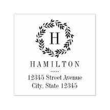 Monogramm-Kraut-Personalisierte Gummi-Briefmarke