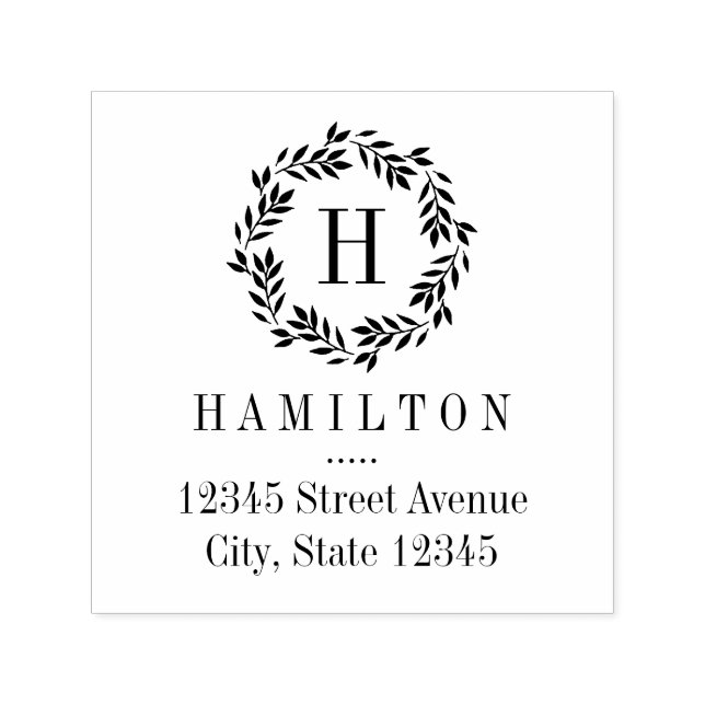 Monogramm-Kraut-Personalisierte Gummi-Briefmarke Permastempel (Design)