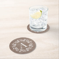 Monogramm Kraut Personalisierten Untersetzer