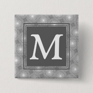 Monogramm-Kreismuster Button