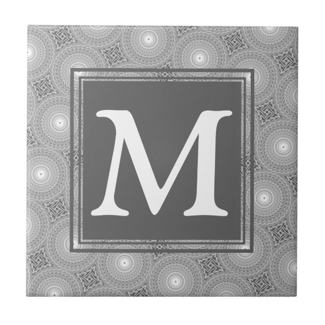 Monogramm-Kreismuster Fliese (Vorderseite)