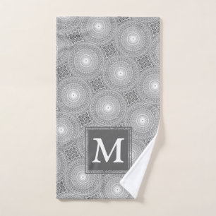 Monogramm-Kreismuster Handtuch