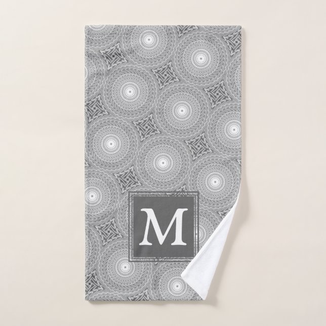 Monogramm-Kreismuster Handtuch (Handtuch)
