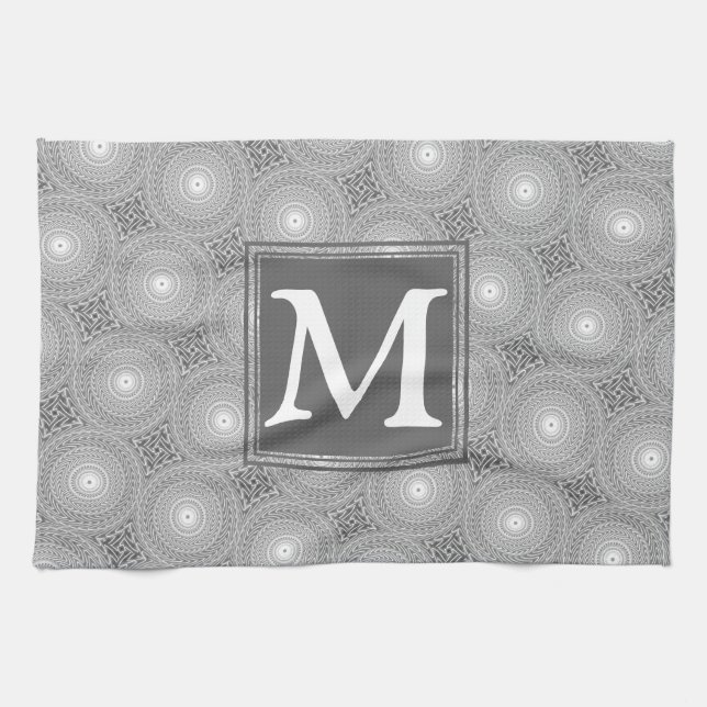 Monogramm-Kreismuster Handtuch (Horizontal)