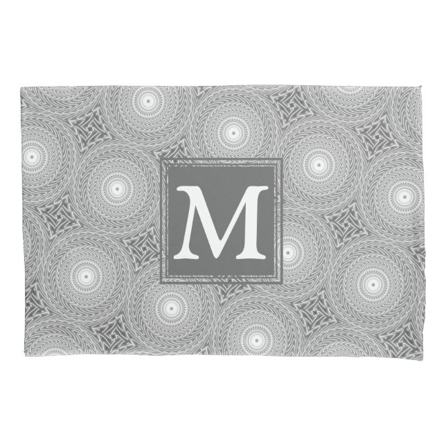 Monogramm-Kreismuster Kissenbezug (Vorderseite)