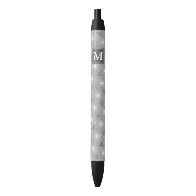 Monogramm-Kreismuster Kugelschreiber (Vorderseite Vertikal)