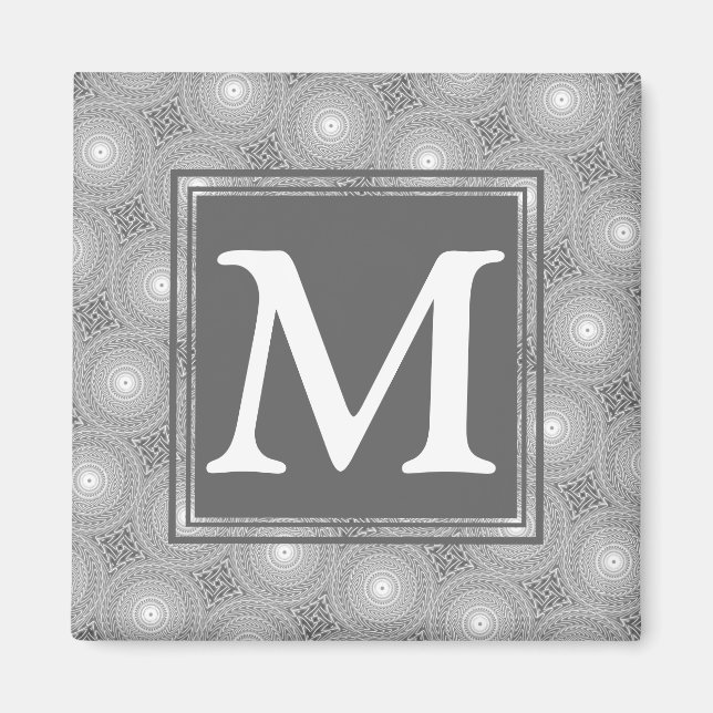 Monogramm-Kreismuster Magnet (Vorne)