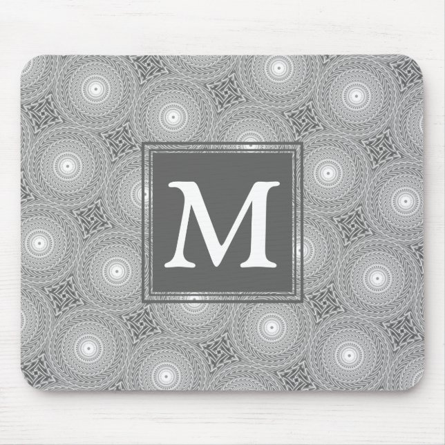Monogramm-Kreismuster Mousepad (Vorne)