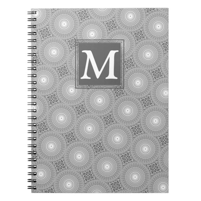 Monogramm-Kreismuster Notizblock (Vorderseite)