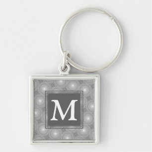 Monogramm-Kreismuster Schlüsselanhänger