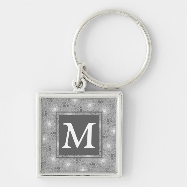 Monogramm-Kreismuster Schlüsselanhänger (Vorne)