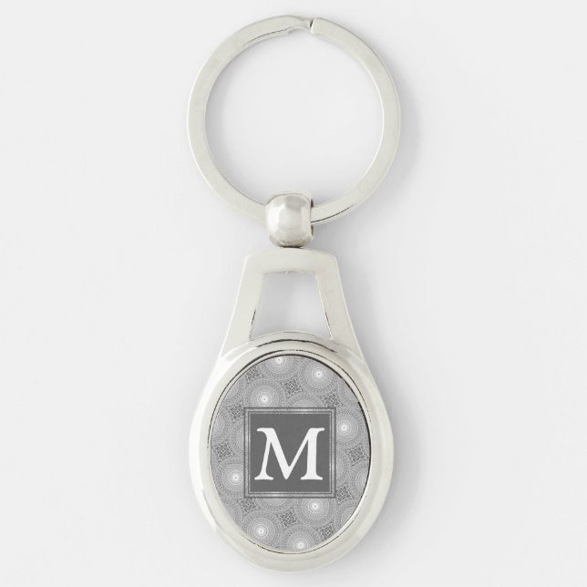 Monogramm-Kreismuster Schlüsselanhänger (Vorderseite)