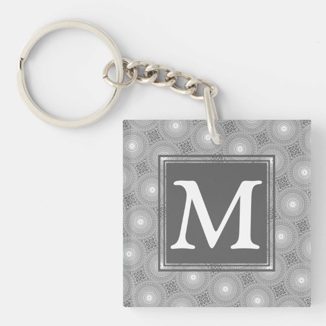 Monogramm-Kreismuster Schlüsselanhänger (Vorderseite)
