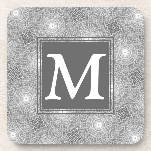 Monogramm-Kreismuster Untersetzer (Vorderseite)