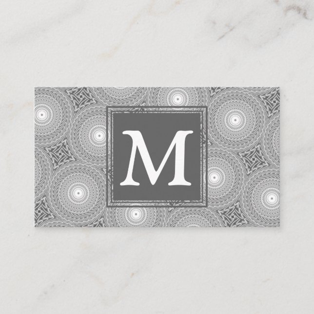 Monogramm-Kreismuster Visitenkarte (Vorderseite)
