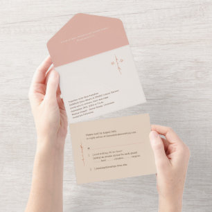 Monogramm-Kreuz-Christliche Hochzeit All In One Einladung
