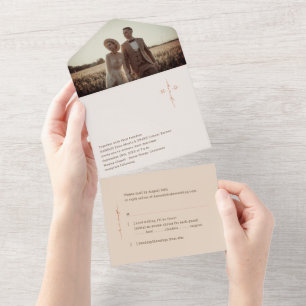 Monogramm Kreuz Christliche Hochzeit All In One Einladung