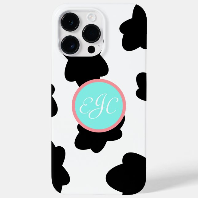 Monogramm Kuh Print iPhone 14 Pro Max Fall Case-Mate iPhone Hülle (Rückseite)