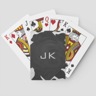 Monogramm-Kuh Schwarz und Weiß Spielkarten