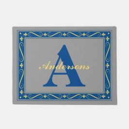 Monogramm kundengebundenes Liliengrenzegrau Fußmatte