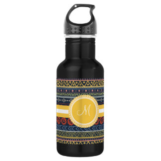 Monogramm-kundenspezifische Stammes- Tapete Edelstahlflasche