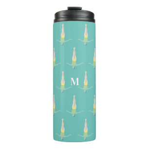 Monogramm künstlerisches Schwimmen Thermosbecher